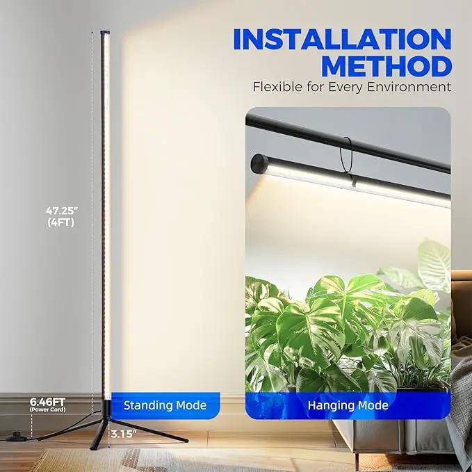 Barrina Grow Lights for Indoor Plants with Stand, 42W 169 LEDs Full Spectrum Wide Illumination Area, T10 Vertical Standing Plant Grow Light, 4FT Height with On/Off Switch and Tripod Floor Stand by GreenHaven Gardens