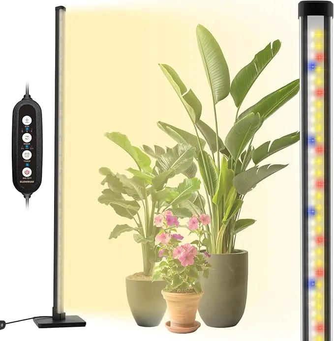 GLOWRIUM Standing Grow Light with Auto-Timer, 36W Vertical Grow Lights for Indoor Plants,3 Light Modes,268 LEDs Detachable Full Spectrum Plant Lights for Wide Area Coverage in Indoor Plants (60 in) by GreenHaven Gardens