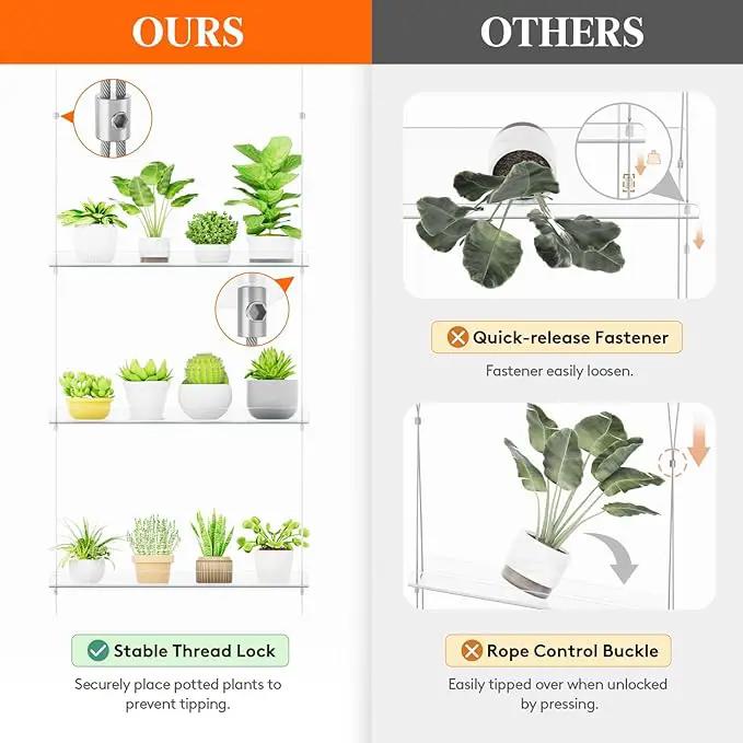 Lifewit 2-Tier Window Plant Shelves 15 inch, Acrylic Adjustable Hanging Floating Shelf, Window Sill Extender for Indoor Succulent Plants, Micro Greens, Seed Starter Pots, Herb Planters by GreenHaven Gardens