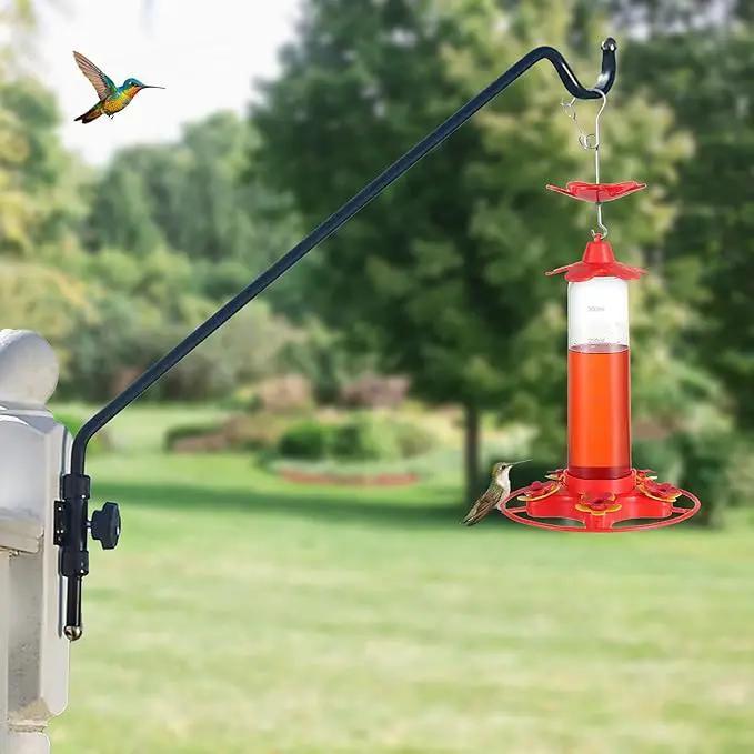 Hummingbird Feeders for Outdoors Hanging (2 Pack) 5 Feeding Ports 320 ml Plastic Hummingbird Feeder, Bee-Proof Leak-Proof No Drip, Easy to Clean with Cleaning Brush by GreenHaven Gardens
