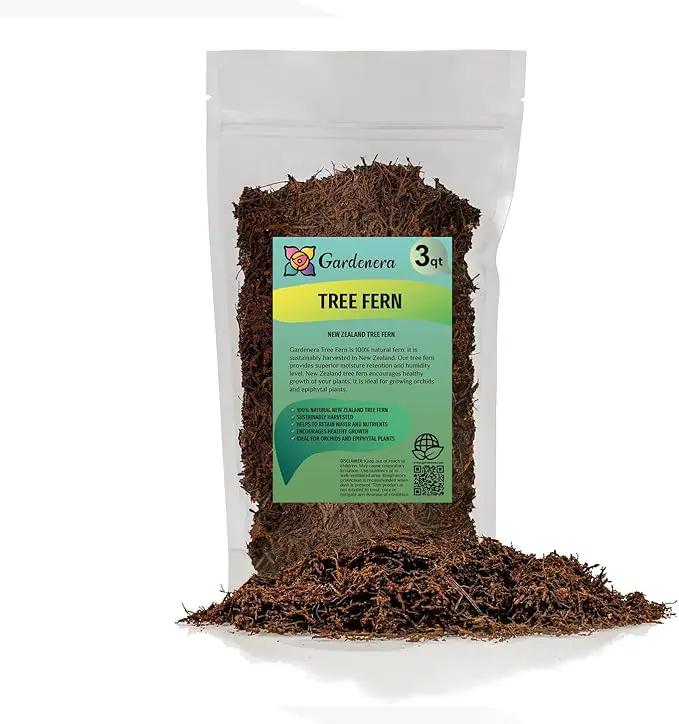 Premium New Zealand Tree Fern by GARDENERA - Orchid and Epiphytal Plants Growing Medium and Reptile Substrate - 3 Quart Bag by GreenHaven Gardens