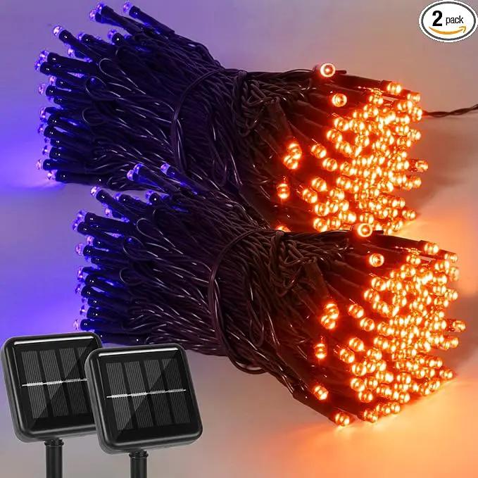 2 Pack 400 LED Solar String Lights, 8 Modes Solar String Lights for Outside, Waterproof and Solar Powered Outdoor String Lights for Holiday Christmas Yard Garden Tree Wedding Party (Orange Purple) by GreenHaven Gardens