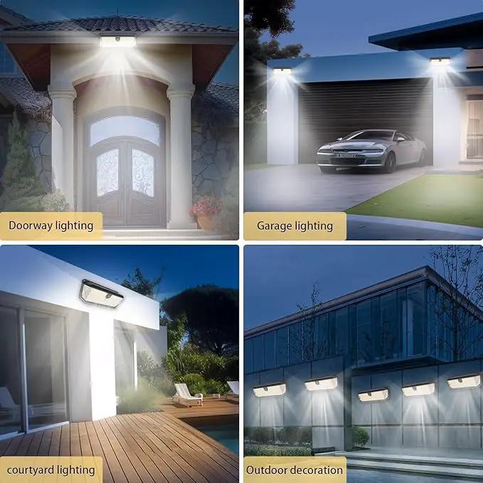 Solar Lights Outdoor, 4000LM 380 LEDs Solar Motion Lights Outdoor Waterproof, 3 Modes 270° Wide Angle Security Light for Stairways/Front Door/Garage/Deck（4 Pack） by GreenHaven Gardens