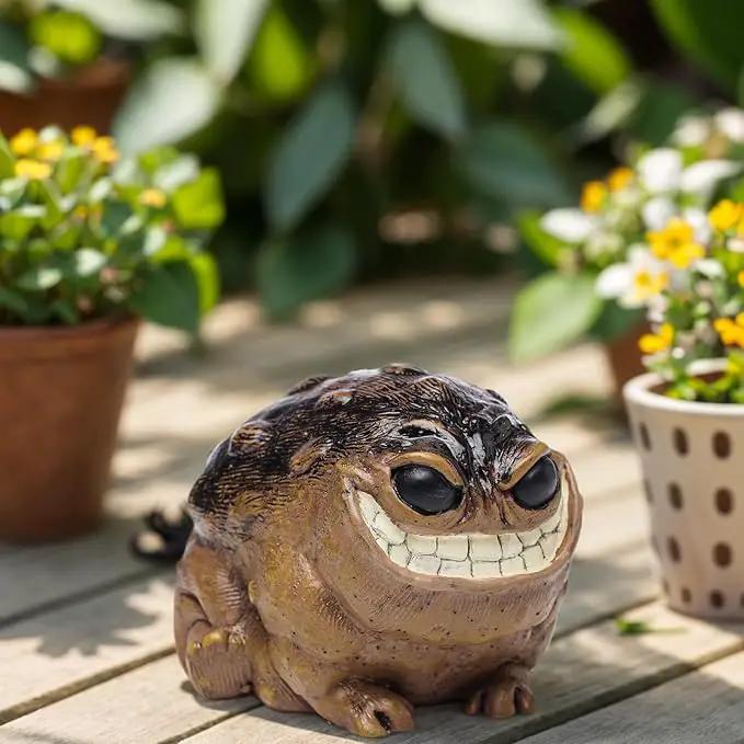 Weird Ugly Funny Monster Frog Obese Toad Garden Accessories Quirky Outdoor Accents Decorative Statue Novelty Home Office Sculpture Unique Gift by GreenHaven Gardens