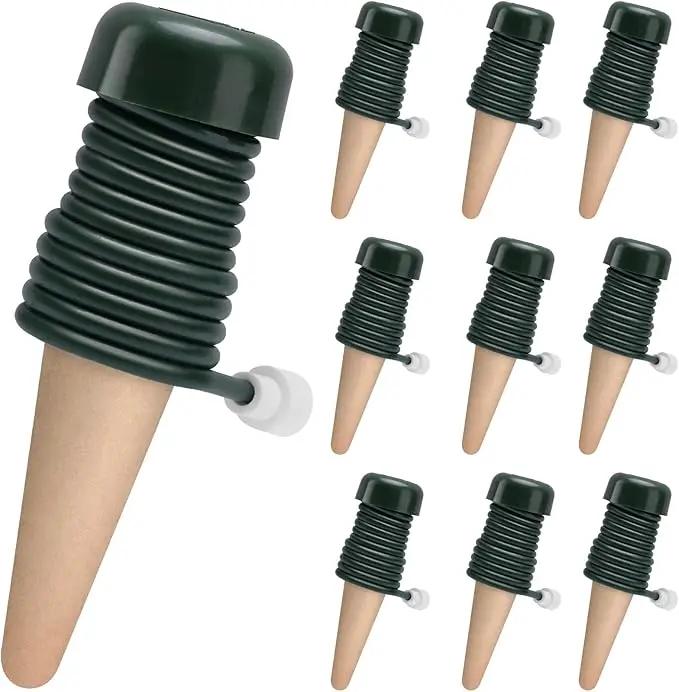 BYDOLL Plant Self-Watering Stakes Automatic Watering Terracotta Spikes for Indoor Outdoor Plants,Houseplant Insert Devices for Vacation use,Bonsai Drip Irrigation System (10 Pack) by GreenHaven Gardens