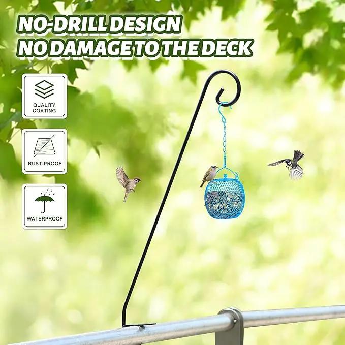 MIXXIDEA Heavy Duty Deck Rail Pole Deck Hook, Extensible and Adjustable Deck Hook for Hanging Bird Feeder, Plants, Suet Baskets,Wind Chimes,Lanterns by GreenHaven Gardens