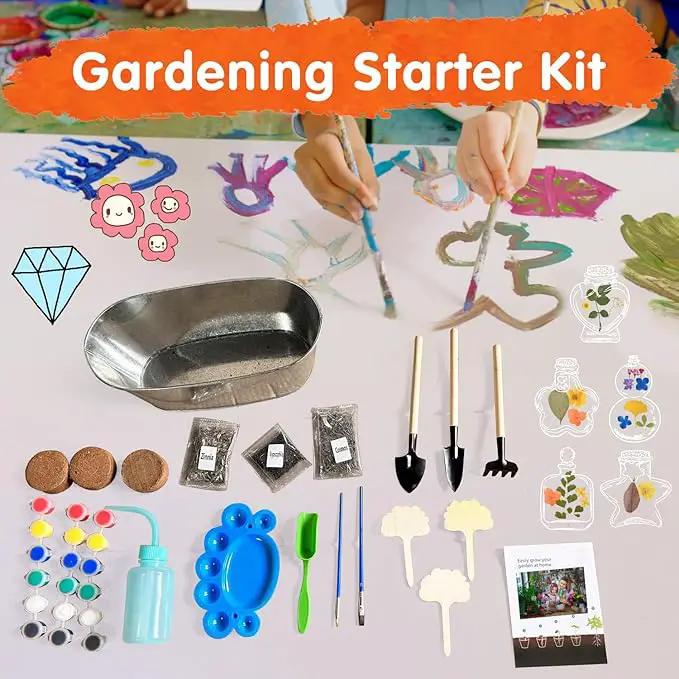 IELEK Paint & Plant Growing Flower Garden Kit for Kids - Arts and Crafts Gardening Set Easter Gifts Kit for Girls & Boys Ages 5, 6, 7, 8, 9, 10, 11 & 12 Year Old by GreenHaven Gardens