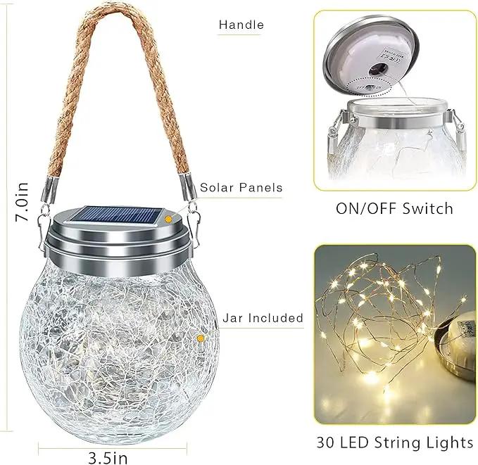 ROSHWEY Solar Lantern, 2 Pack Garden Decor Lights Waterproof Outdoor Lanterns with 30 LED Solar Lights Patio Hanging Lights for Backyard Fence Pathway Porch Christmas Decorative, Warm White by GreenHaven Gardens