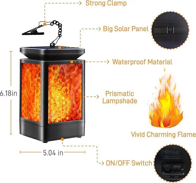 Solar Lantern Outdoor Lights, 3 Modes Changing Flickering Flame Solar Lights Outdoor Waterproof, Hanging Outdoor Solar Lanterns Lights, Solar Powered Lanterns for Yard Garden Decor by GreenHaven Gardens
