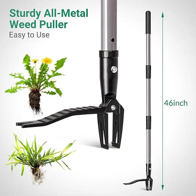 Suchtale Metal Weeder，Stand Up Weed Puller Tool with Long Handle – Heavy-Duty All-Metal Weeder with Upgraded Pincer Claw – Pull Weeds from The Root Without Bending, Pulling, or Kneeling by GreenHaven Gardens