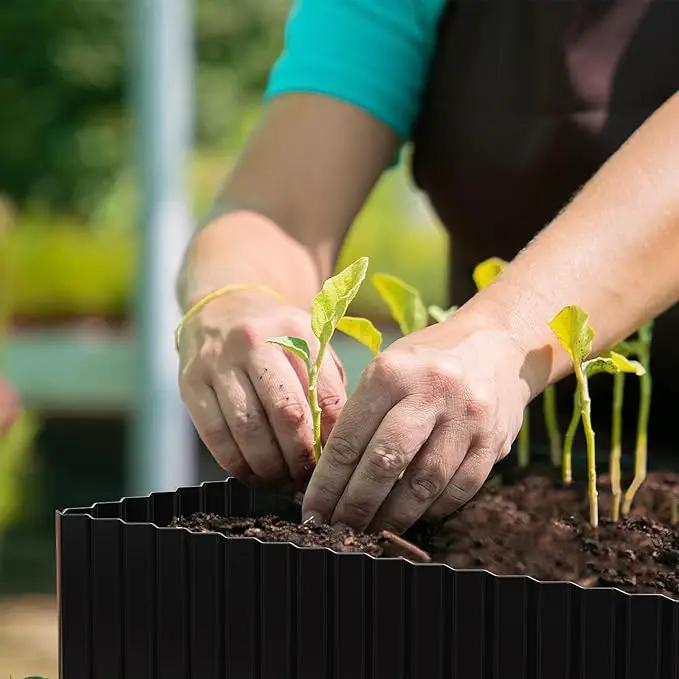 SnugNiture Corrugated Metal Garden Edging,10" x 20' Sturdy Lawn Edging Border,Landscape Edging Border for Lawn, Flower Bed,Garden and Yard(Black) by GreenHaven Gardens