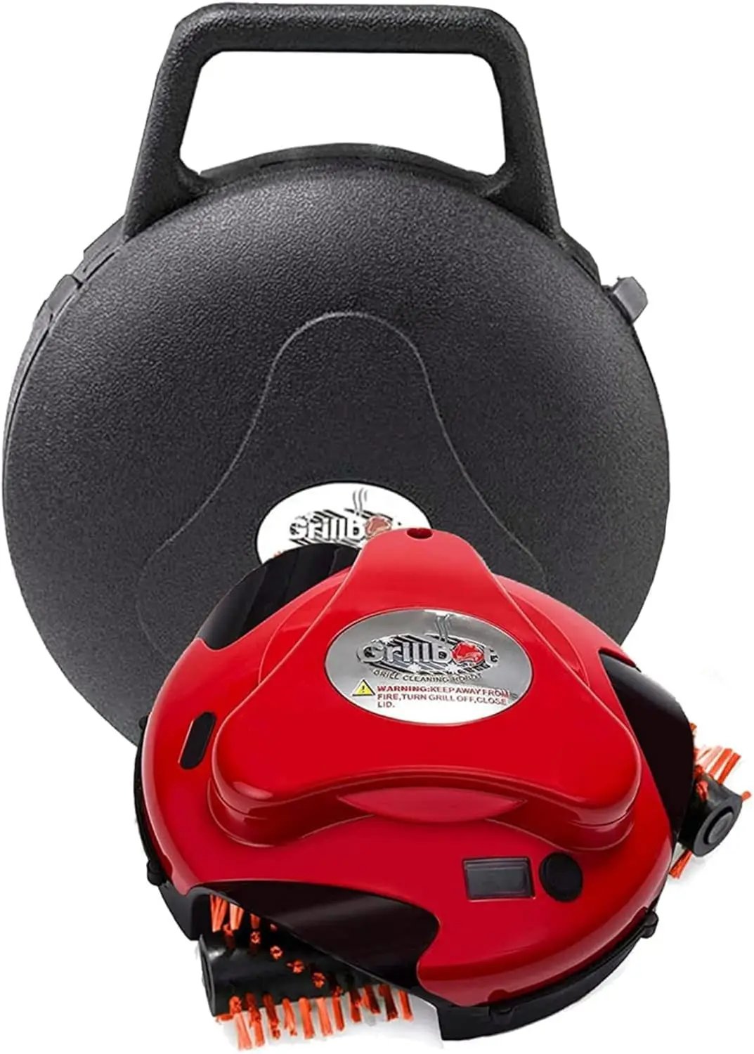Grillbot Automatic Grill Cleaning Robot with Nylon Brushes, BBQ Grill Cleaner, Grill Brush, Grill Scraper, BBQ Accessories (Red Grillbot + Carry Case) by GreenHaven Gardens