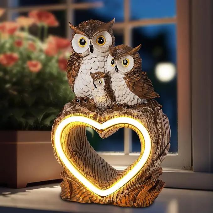 Solar Garden Decor Statues 8.6" Resin Solar Owl Waterproof Garden Owl Decor for Outside Yard Patio Porch Decoration Gift for Mom Grandma by GreenHaven Gardens