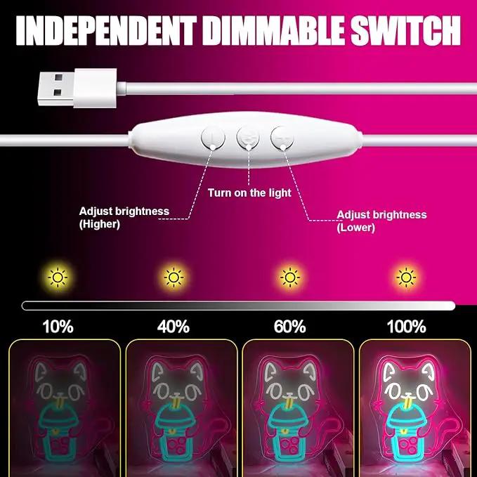 Cat Boba Tea Neon Sign,Cute Pink Kitty Bubble Tea Neon Signs for Wall Decor,Dimmable LED Neon Light Bar Sign,USB Light Up Signs for Kids Bedroom Dimsum Store Cofes Bar Milk Tea Shop by GreenHaven Gardens