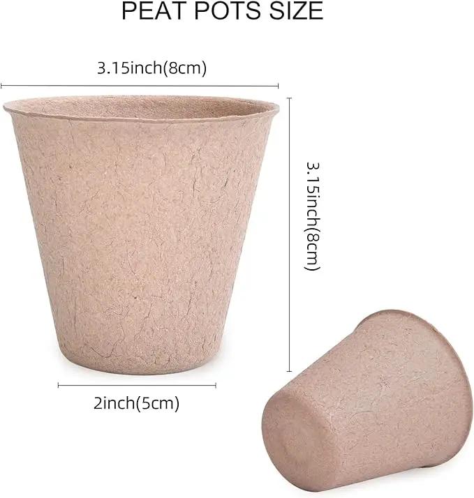 JERIA 200-Pack 3.15 Inch Peat Pots for Seedling with 200 Pcs Plant Labels,Outdoor Garden Germination Nursery Pots,Biodegradable Seed Starter Pots Kits by GreenHaven Gardens