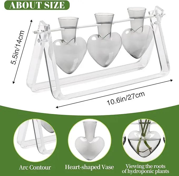 Plant Terrarium Propagation Stations with Wooden Stand Birthday Gifts for Women Plant Stand Indoor Office Home Decor by GreenHaven Gardens