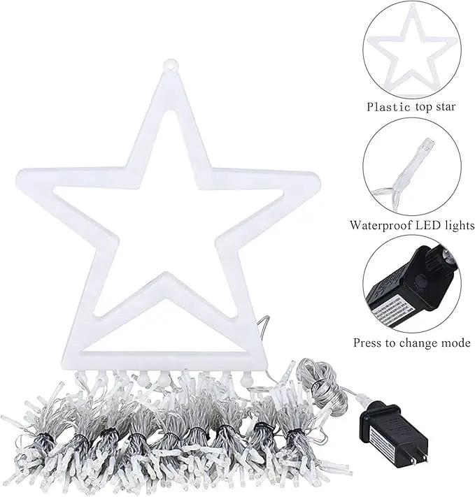 Outdoor Christmas Star String Lights, 320 LED 11.5 ft Waterfall Tree Lights with 8 Lighting Modes for Indoor/Outdoor Yard, Home, Festival, Party, Xmas, New Year Decor by GreenHaven Gardens