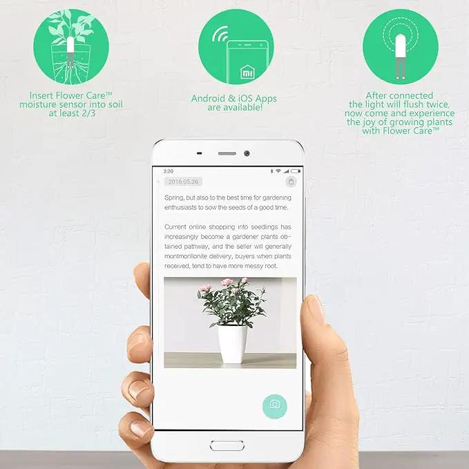 Soil Moisture Meter 4 in 1,Plant Water Monitor,Automatically detect Moisture/Temperature/Light/Fertility,Can Connect to Mobile Phone via Bluetooth,Hygrometer Sensor for Indoor Plants (3pc) by GreenHaven Gardens