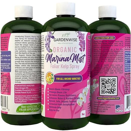 Marina Mist Orchid Fertilizer for Blooming - Orchid Plant Food Mist - Liquid Seaweed Extract for Plants - Orchid Care - Abono para Orquideas (16 oz) by GreenHaven Gardens