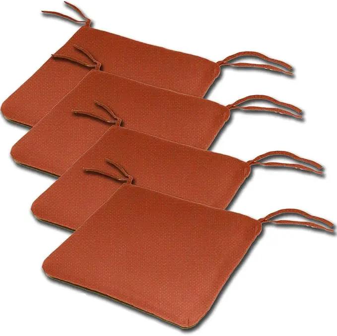 Comfort Classics Set of 4 19W x 17Dx 2H Spun Polyester Outdoor SEAT Cushion in Husk Texture Brick Inc. by GreenHaven Gardens