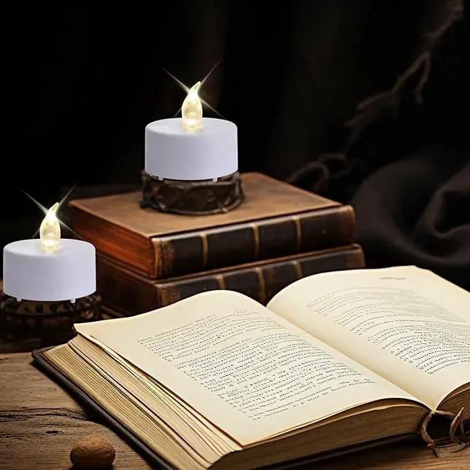 Tea Light Candles with Remote Control,12pack Flickering Flameless LED Candle,Long Lasting 400+Hours,Battery Operated with Timer for Home Decoration Seasonal &Festival Celebration WarmWhite by GreenHaven Gardens