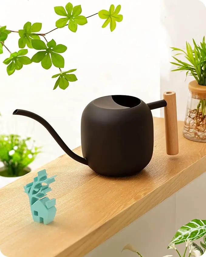 Baffect Watering Can Indoor Plants, 1.2L/41OZ Cute Watering Can Pot, Metal Stainless Steel Garden Water Can with Long Spout for Indoor House Plants Bonsai Outdoor Garden Flower Decorative by GreenHaven Gardens