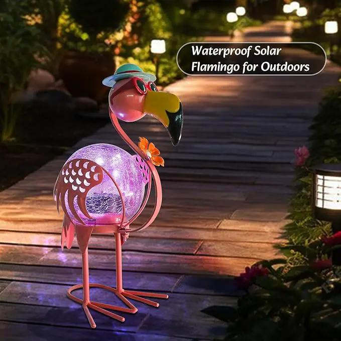 MUMTOP Flamingo Solar Lights Outdoor, Solar Lantern Outdoor Decorative Waterproof LED Solar Lights Flamingo Tabletop Decorations for Patio Garden Yard Outside Decor, Pink Flamingo by GreenHaven Gardens