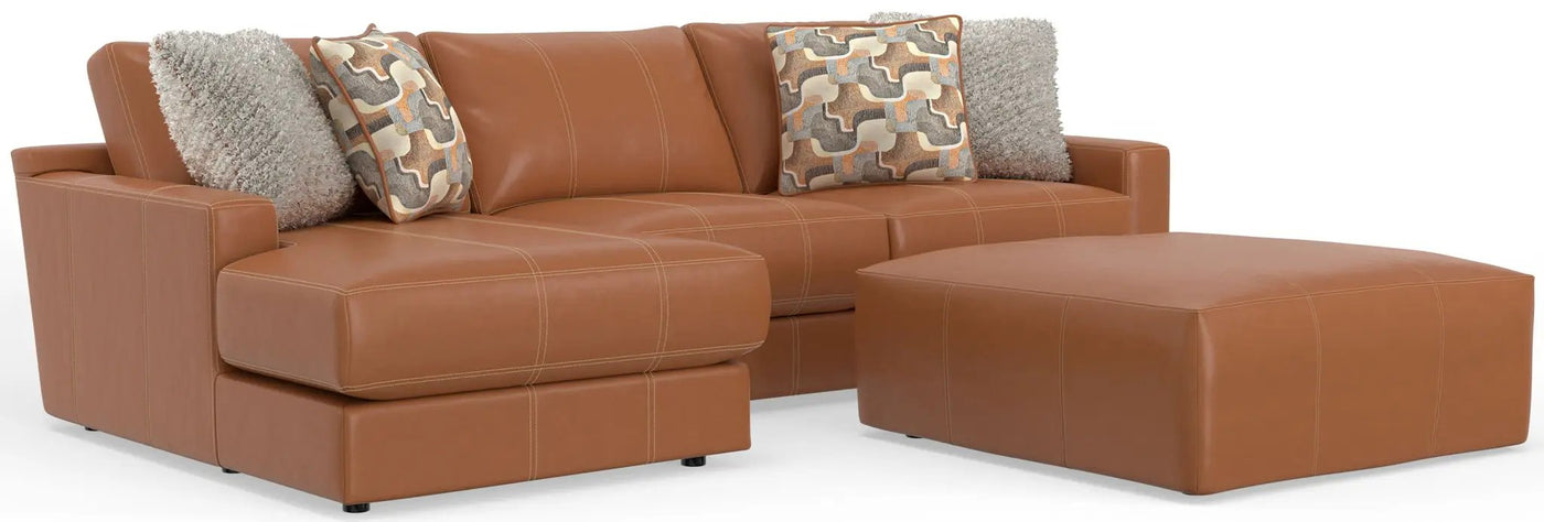 Minori - Italian Leather Sofa / Chaise And Cocktail Ottoman by Unique Piece Furniture