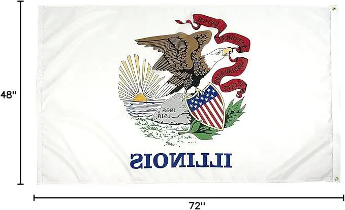 FlagSource Illinois Nylon State Flag, Made in the USA, 4x6' by GreenHaven Gardens