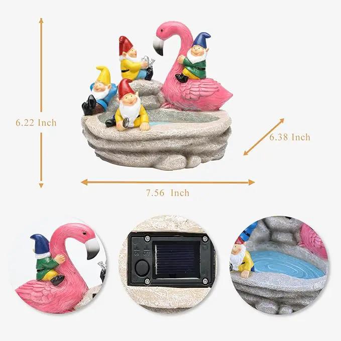 Garden Gnomes Statue Outdoor Gnome Decor Solar Gnome Statues Decoration for Lawn Yard Balcony Patio,Funny Gnome Riding Flamingo Figurine Mom Gift by GreenHaven Gardens