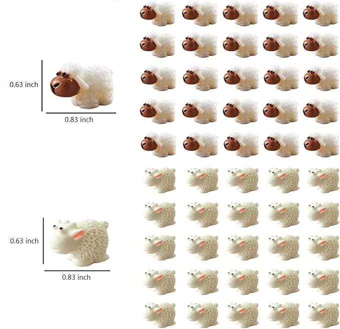 150 Pcs Mini Sheep Figurines Mini Resin Sheep Mini Garden Sheep for Dollhouse Bonsai Micro Landscape Fairy Home Garden Decor DIY Craft by GreenHaven Gardens