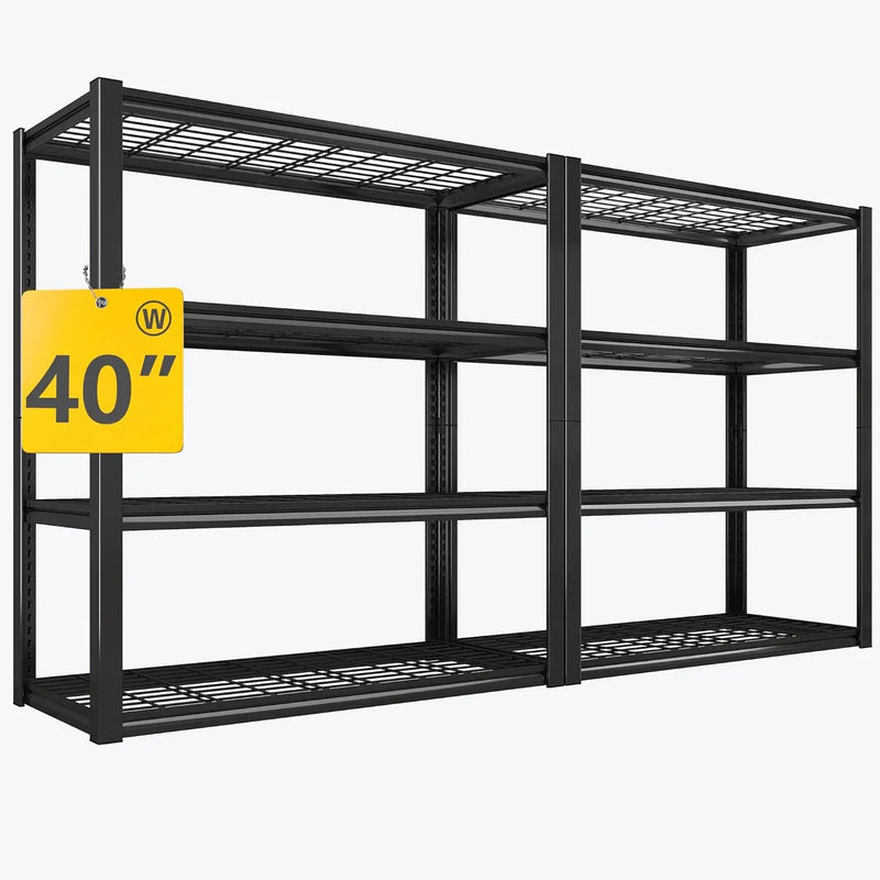 REIBII 40" W Garage Shelving 2240 LBS Storage Shelves Adjustable Metal Shelving Heavy Duty 4 Tier Metal Shelves for Garage Kitchen Pantry Warehouse Basement 40" W × 19.5" D × 59.5" H, 2 Pack by GreenHaven Gardens
