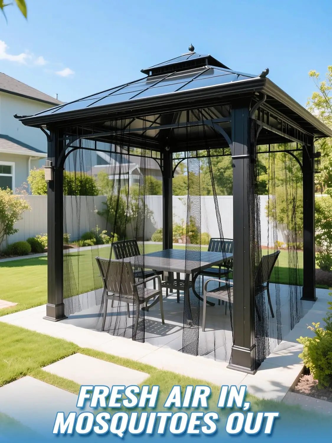 33x10ft Large Mosquito Net, Mesh Netting for Garden Skin and Plants Protection, Patio Bird Bug Screen, Black by GreenHaven Gardens