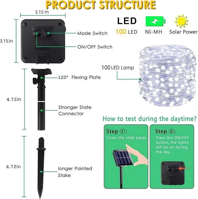Solar String Lights Outdoor, Upgraded 2-Pack 80FT 200 LED Solar Twinkle Light for Outside, Waterproof Silver Wire 8 Modes Solar Fairy Lights for Garden Patio Tree Christmas Party Wedding (Cool White) by GreenHaven Gardens