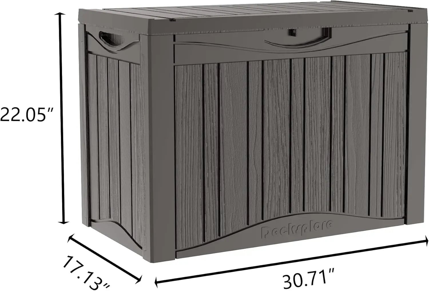 50 Gallon Waterproof Large Resin Deck Box Indoor/Outdoor Lockable Storage Container and Seating for Garden, Pool, and Patio (50 Gallon, Grey) by GreenHaven Gardens