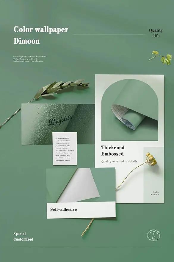 Dimoon 236''x17.7'' Green Peel and Stick Wallpaper Contact Paper Modern Self Adhesive Wall Paper Removable Renter Friendly Textured Solid Color Shelf Cabinet Vinyl Roll (236''x17.7'',Spring Green) by GreenHaven Gardens