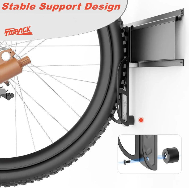 TORACK Wall-Mounted Swivel Bike Rack, Garage Vertical Bike Hangers for 3 Bikes and 3 Helmets Rotating Bike Storage Hooks Holds Up to 300 lbs by GreenHaven Gardens