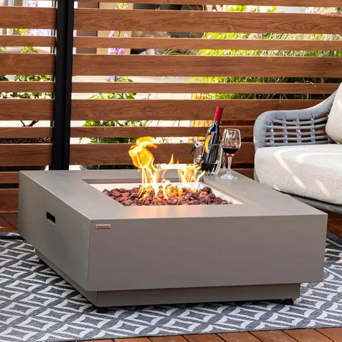 Ashton 36” Propane Fire Pit Smokeless Firepit Outdoor Gas Fire Pit for Outside Patio Firepit Table Includes Rain Cover Converter Kit Lava Rocks Lid CSA Certified by GreenHaven Gardens