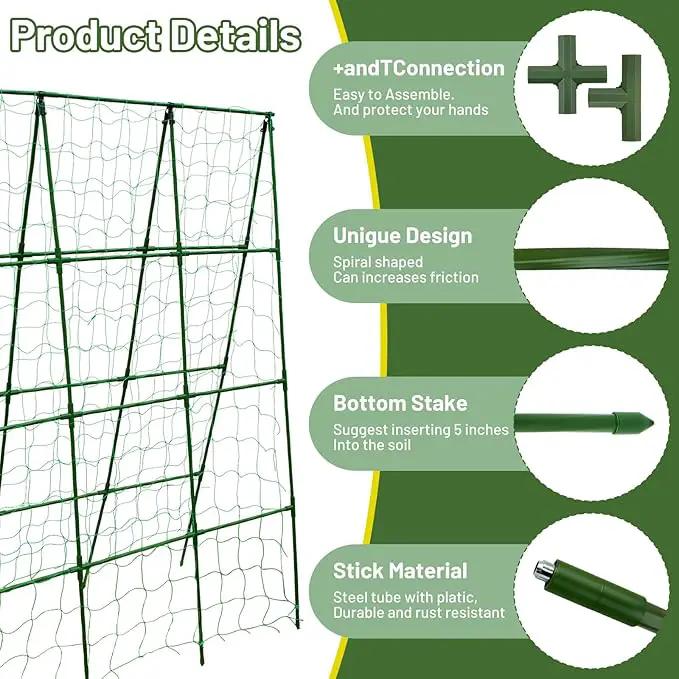 Large A-Frame Garden Trellis for Tomatoes, Cucumbers & Heavy Climbing Plants - Rust-Resistant, Heavy-Duty Steel, Perfect for Outdoor Gardens & Vertical Gardening(47" W x 63" H) by GreenHaven Gardens