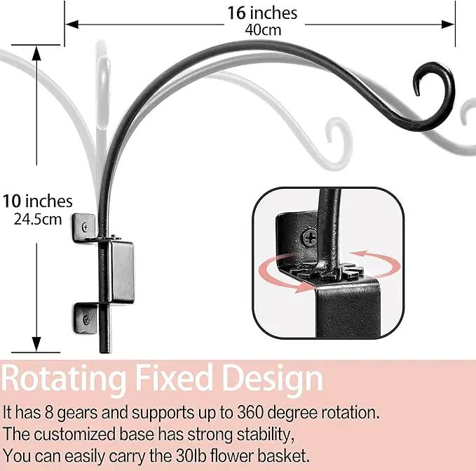 Qiang Ni Swivel Plant Hanger Bracket: Bird Feeder Hanger for Outdoor Wall Mount (16 - A, 16 Inch) by GreenHaven Gardens