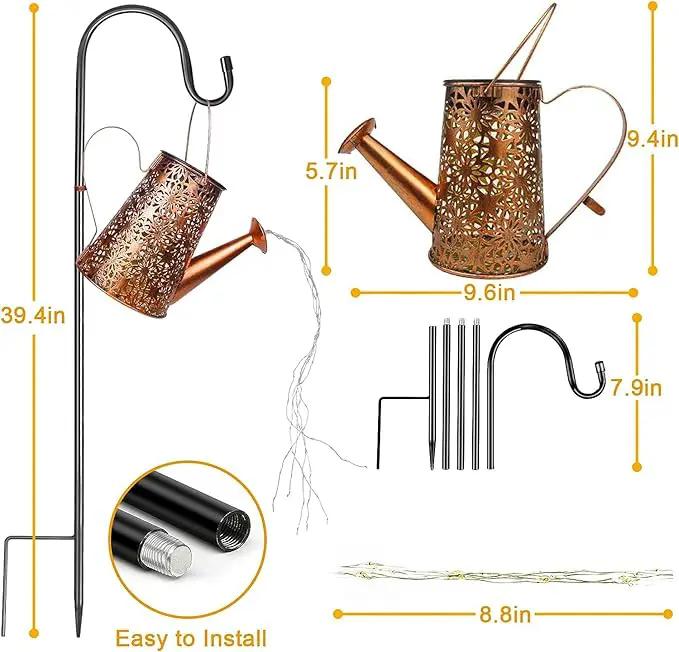 Solar Watering Can with Lights - Outdoor Waterproof Solar Landscape Lights for Garden Patio Yard Pathway (2 Pack) by GreenHaven Gardens