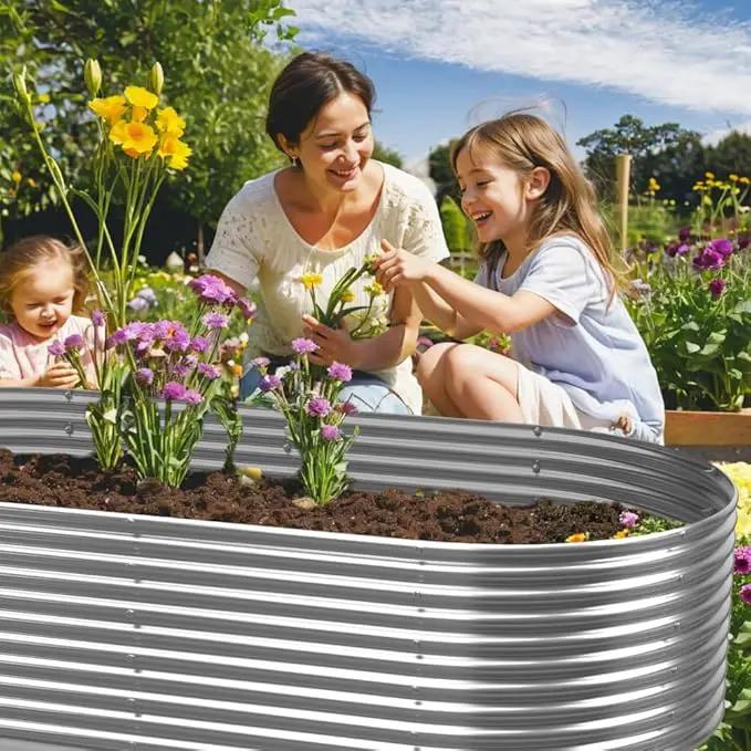 Tall Galvanized Raised Garden Bed Outdoor,Metal Garden Bed for Vegetables,Steel Raised Beds for Gardening,Above Ground Garden Box for Flower-44x22 inch by GreenHaven Gardens