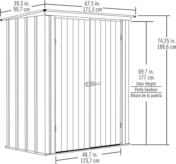 Cover It 5' x 3' Galvanized Steel Outdoor Storage Shed with Pent Roof and Lockable Sliding Doors, Weather-Resistant Steel Storage Shed for Backyards, Tan by GreenHaven Gardens