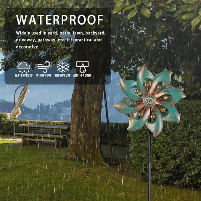 VEWOGARDEN Garden Decor Wind Spinners, Small Waterproof Metal Pinwheels Wind Spinner for Yard and Garden 37 * 10inches (Double Blade) by GreenHaven Gardens