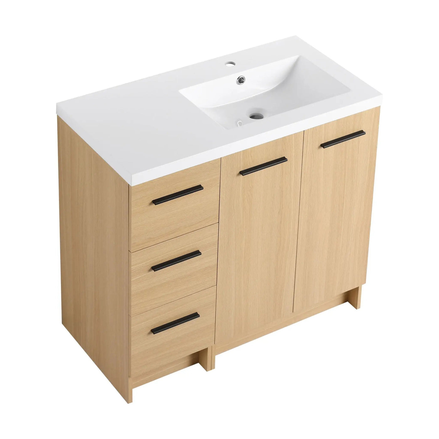 Wall Mounted Floating Bathroom Vanity With Sink, Door & Drawers Modular Cabinet by Unique Piece Furniture