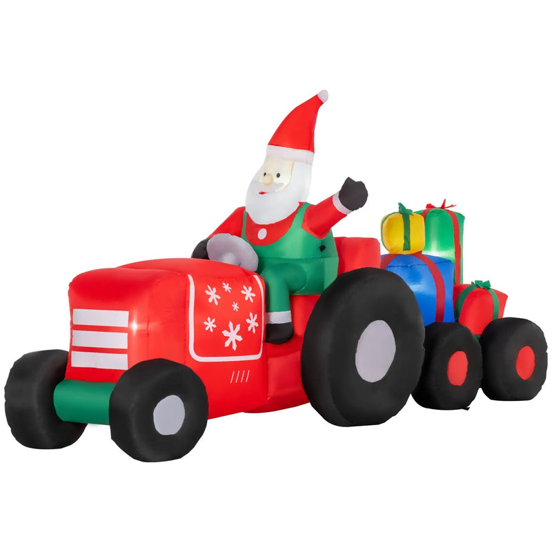 Outsunny 9ft Christmas Inflatable Santa Claus Trailer by HouseOfZazla