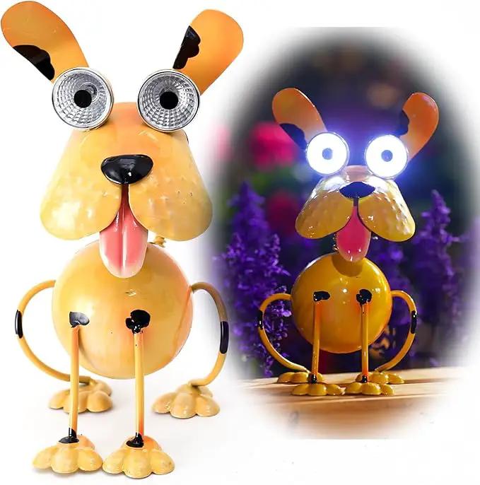 Dog Solar Lights Outdoor,Yard Art Metal Dog Statues,Outdoor Funny Dog Statue for Garden Decor Yard Lawn Ornaments by GreenHaven Gardens