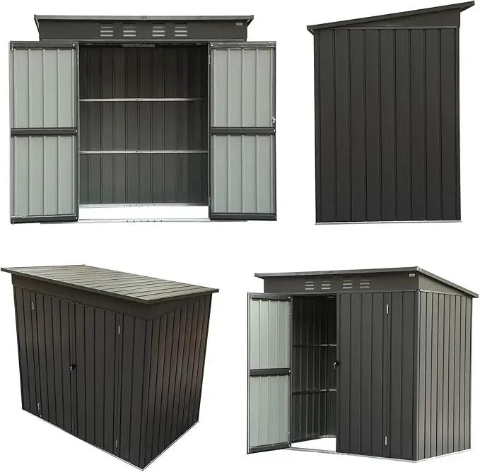 Domi Outdoor 5’ x 3’ Storage Shed, Metal Sheds Tool Storage Slope Roof with Lockable Door & Air Vents, Outdoor Galvanized Steel Sheds for Backyard,Garden,Patio,Lawn by GreenHaven Gardens