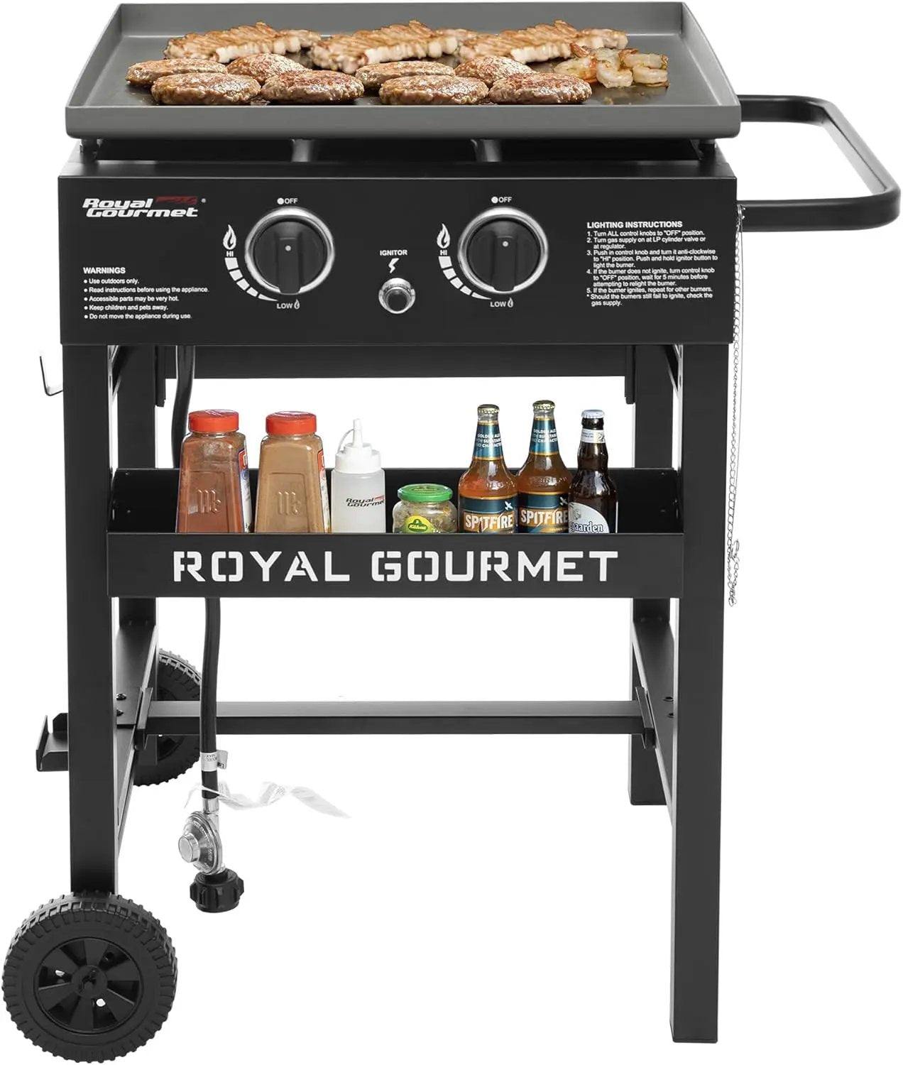 Royal Gourmet GB2000N 2 Burner Propane Gas Griddle, 23 Inch Flat Top Grill with 450 Sq. In. Cooking Area for Backyard and Tailgating, Black by GreenHaven Gardens