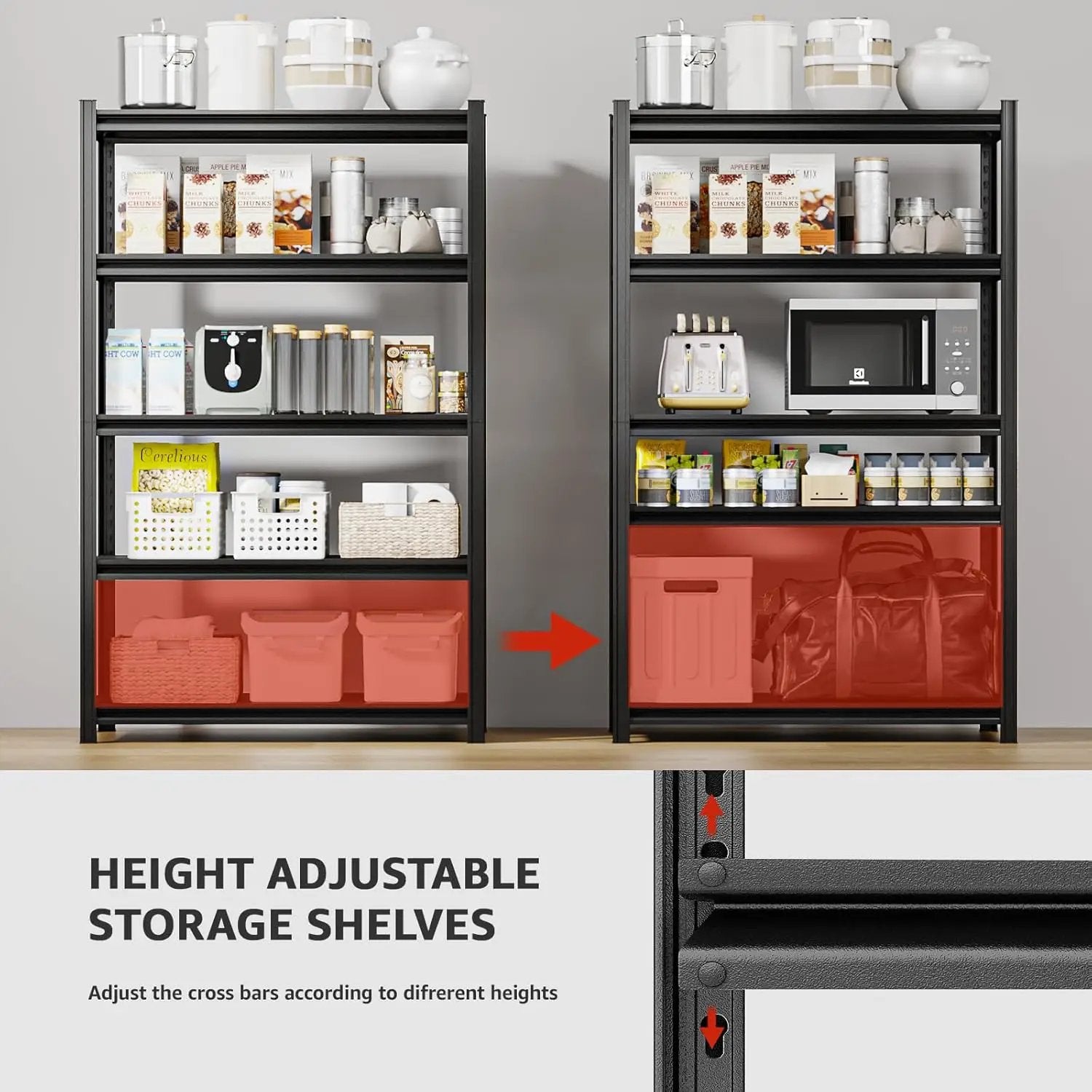 5-Tier 35" W x 15.8" D x 72" H Garage Shelving 3000LBS Storage Shelves Heavy Duty Metal Shelf Unit Adjustable Basement Industrial Storage Racks by GreenHaven Gardens